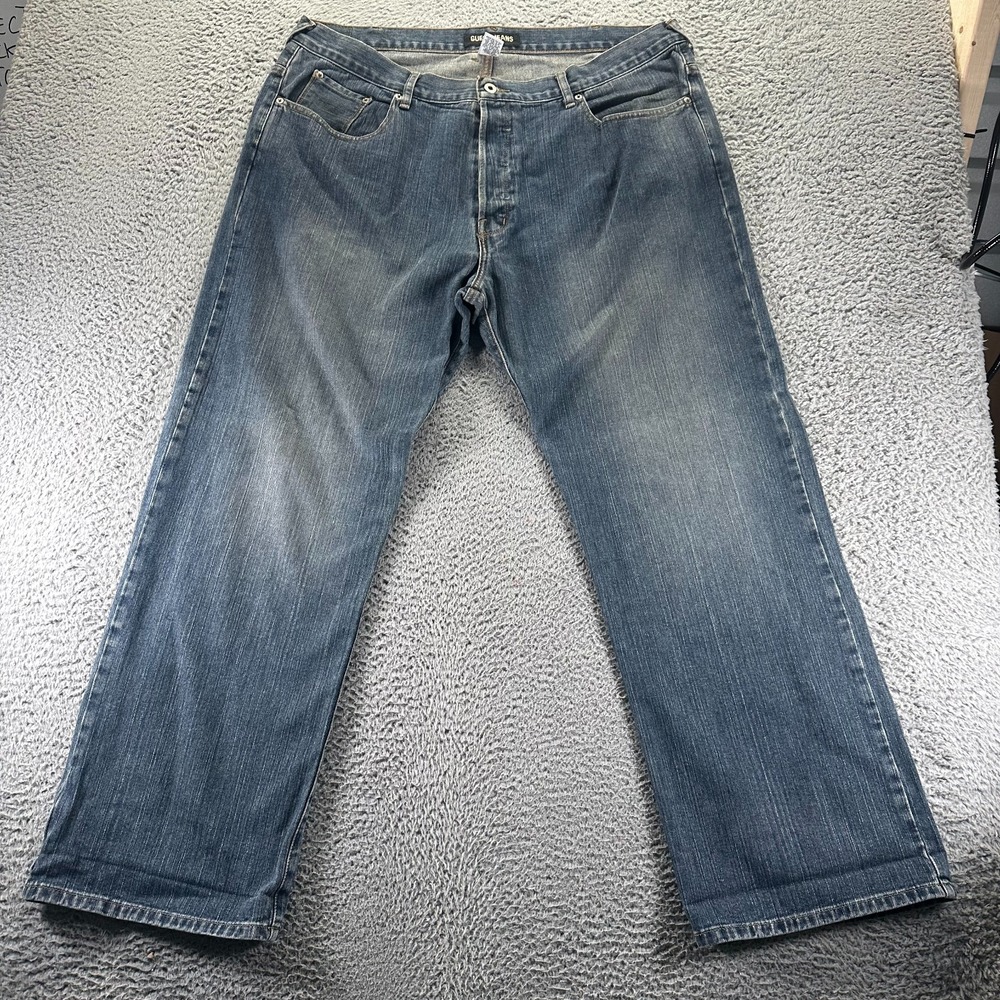 Vintage Guess Jeans Men's 40x32 Blue Cotton Denim Straight‎ Leg Faded Workwear